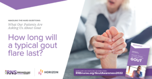 How long will a typical gout flare last?